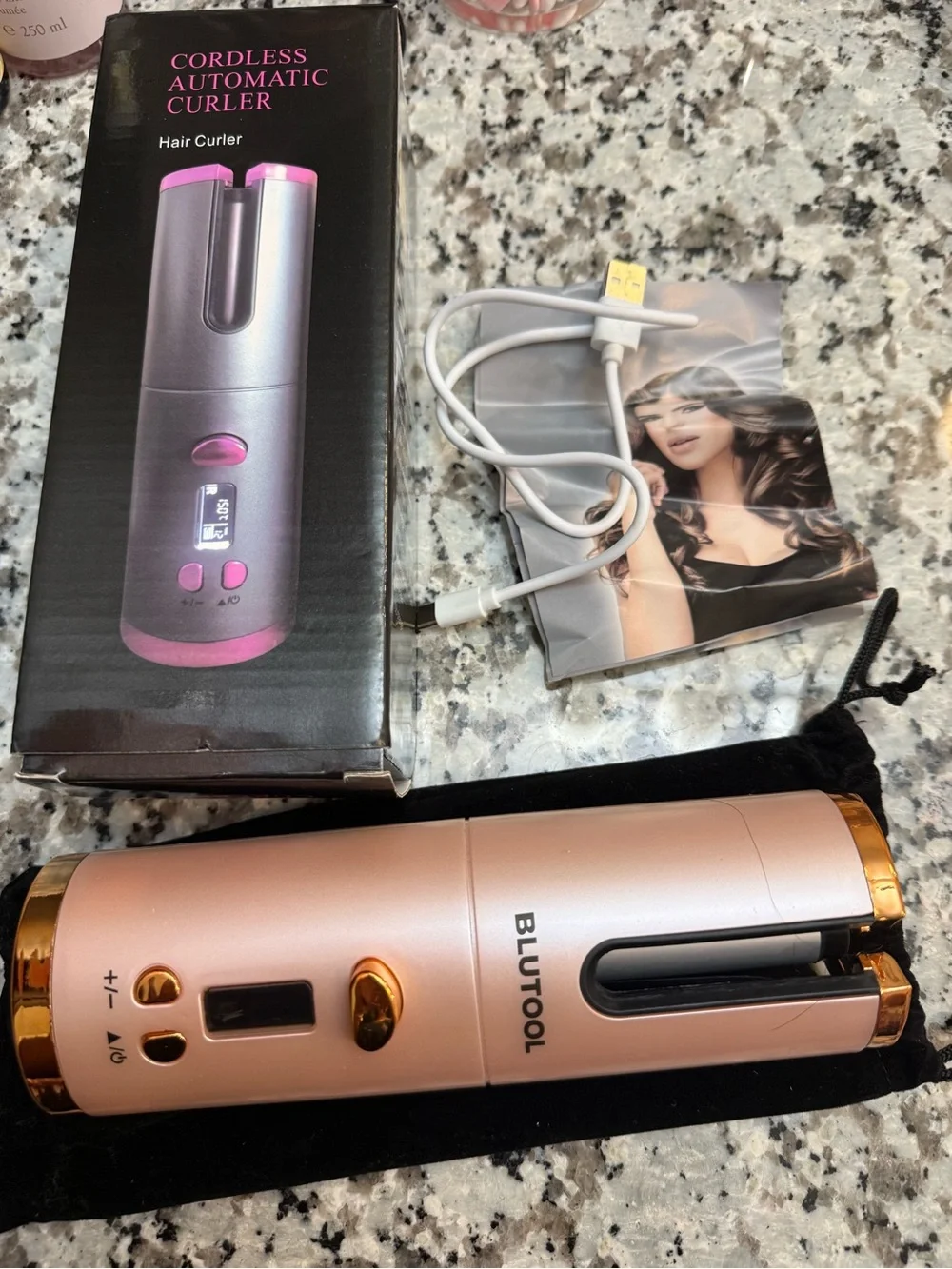 Cordless Automatic Hair Curler - Pink
